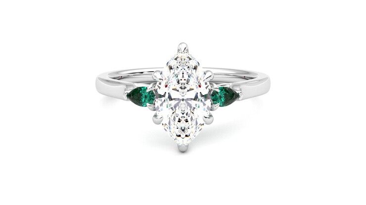 Taylor & Hart Faith Marquise Engagement Ring 360 degree image 0