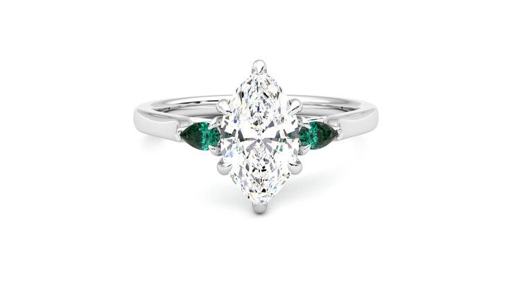 Taylor & Hart Faith Marquise Engagement Ring 360 degree image 1