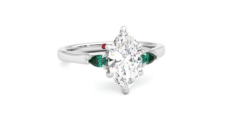 Taylor & Hart Faith Marquise Engagement Ring 360 degree image 3