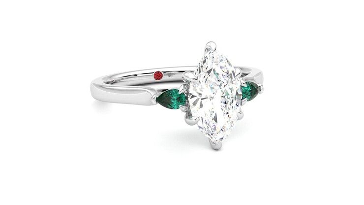 Taylor & Hart Faith Marquise Engagement Ring 360 degree image 4