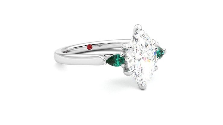 Taylor & Hart Faith Marquise Engagement Ring 360 degree image 5
