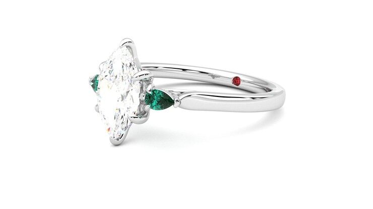 Taylor & Hart Faith Marquise Engagement Ring 360 degree image 24
