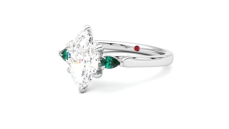 Taylor & Hart Faith Marquise Engagement Ring 360 degree image 25