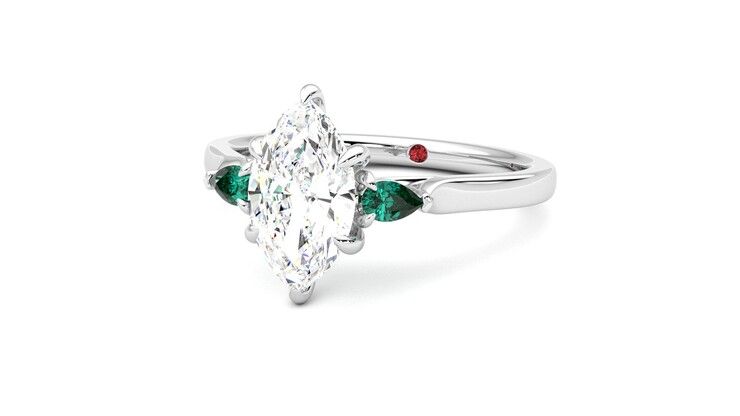 Taylor & Hart Faith Marquise Engagement Ring 360 degree image 26