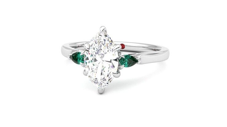 Taylor & Hart Faith Marquise Engagement Ring 360 degree image 27