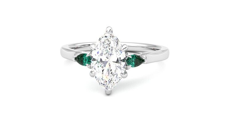 Taylor & Hart Faith Marquise Engagement Ring 360 degree image 28