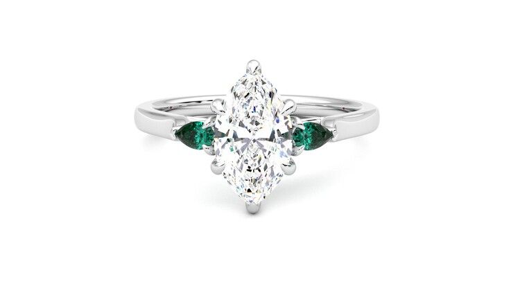Taylor & Hart Faith Marquise Engagement Ring 360 degree image 29