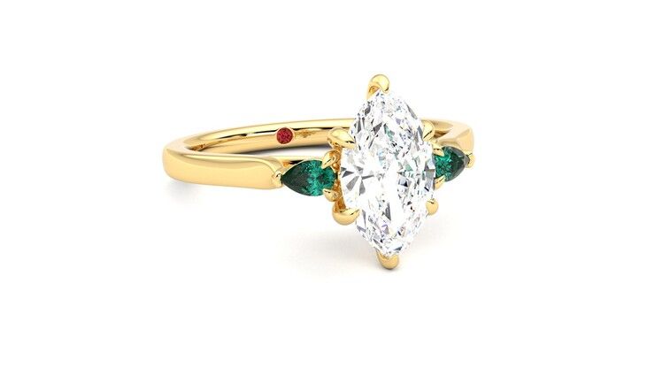 Taylor & Hart Faith Marquise Engagement Ring 360 degree image 4