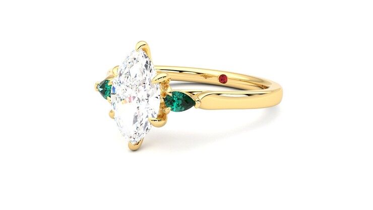 Taylor & Hart Faith Marquise Engagement Ring 360 degree image 25