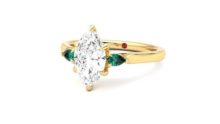 Taylor & Hart Faith Marquise Engagement Ring 360 degree image 26