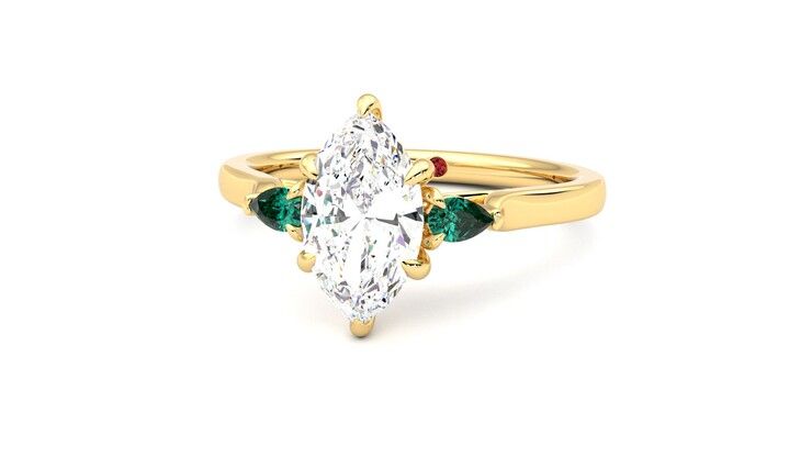Taylor & Hart Faith Marquise Engagement Ring 360 degree image 27