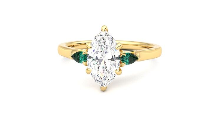 Taylor & Hart Faith Marquise Engagement Ring 360 degree image 28
