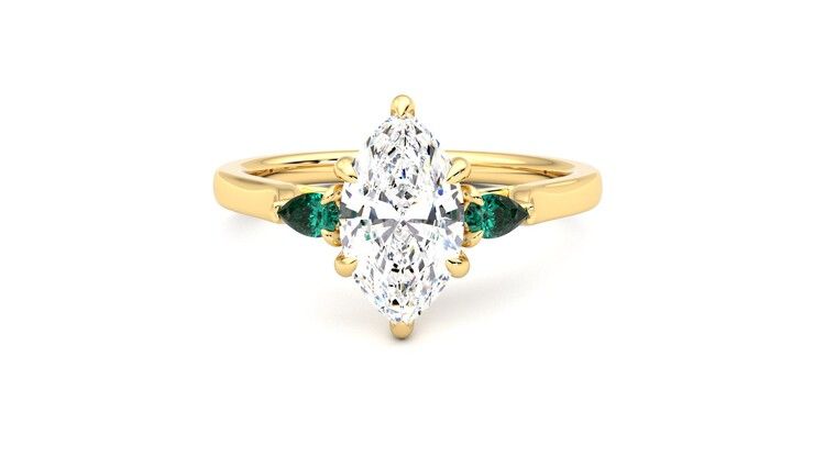Taylor & Hart Faith Marquise Engagement Ring 360 degree image 29