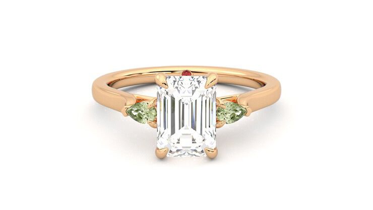 Taylor & Hart Faith Emerald Engagement Ring 360 degree image 0