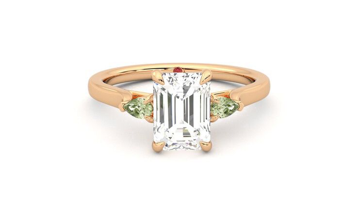 Taylor & Hart Faith Emerald Engagement Ring 360 degree image 1