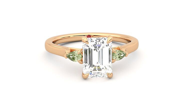 Taylor & Hart Faith Emerald Engagement Ring 360 degree image 2