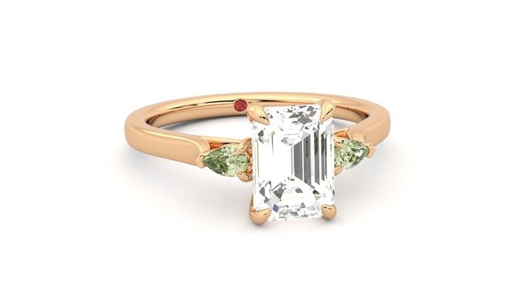 Taylor & Hart Faith Emerald Engagement Ring 360 degree image 3