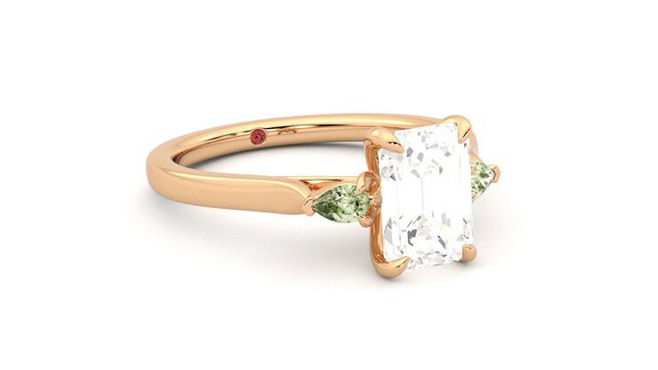 Taylor & Hart Faith Emerald Engagement Ring 360 degree image 5