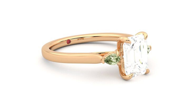 Taylor & Hart Faith Emerald Engagement Ring 360 degree image 6