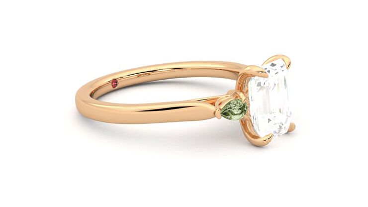 Taylor & Hart Faith Emerald Engagement Ring 360 degree image 7