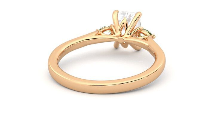 Taylor & Hart Faith Emerald Engagement Ring 360 degree image 14