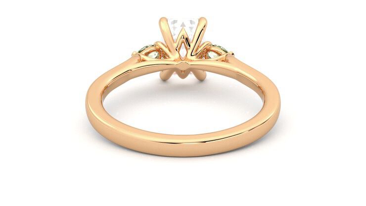 Taylor & Hart Faith Emerald Engagement Ring 360 degree image 15
