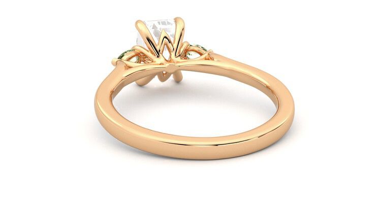 Taylor & Hart Faith Emerald Engagement Ring 360 degree image 16