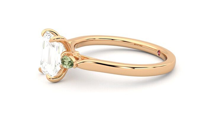 Taylor & Hart Faith Emerald Engagement Ring 360 degree image 22