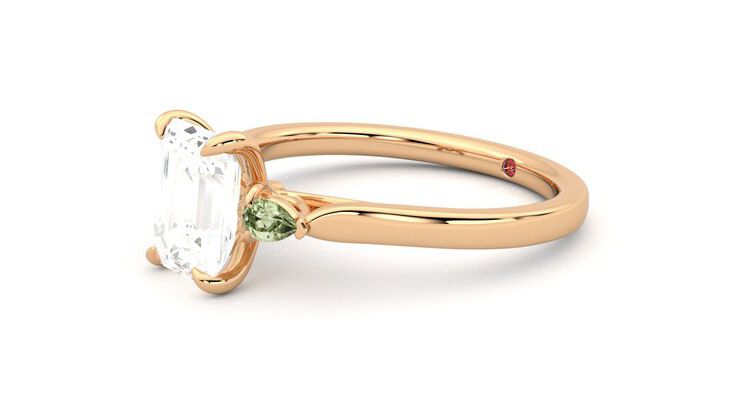 Taylor & Hart Faith Emerald Engagement Ring 360 degree image 23
