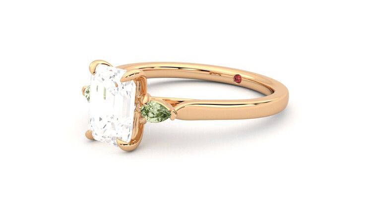 Taylor & Hart Faith Emerald Engagement Ring 360 degree image 24