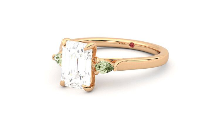 Taylor & Hart Faith Emerald Engagement Ring 360 degree image 25