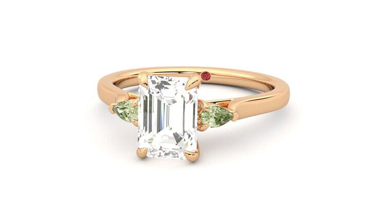Taylor & Hart Faith Emerald Engagement Ring 360 degree image 27