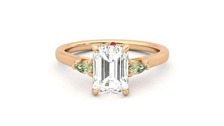 Taylor & Hart Faith Emerald Engagement Ring 360 degree image 29