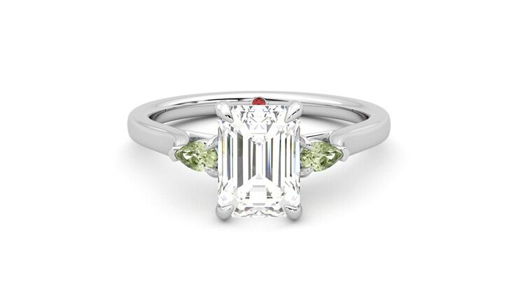 Taylor & Hart Faith Emerald Engagement Ring 360 degree image 0