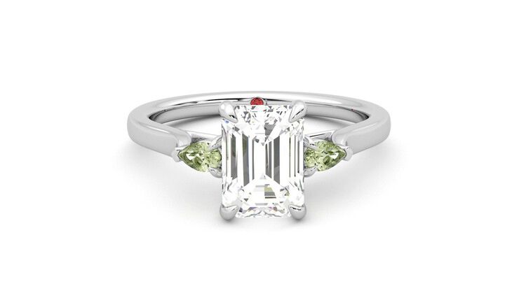 Taylor & Hart Faith Emerald Engagement Ring 360 degree image 1