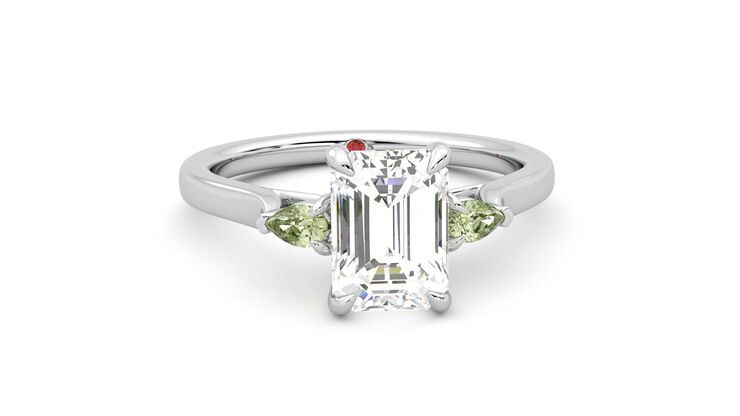 Taylor & Hart Faith Emerald Engagement Ring 360 degree image 2