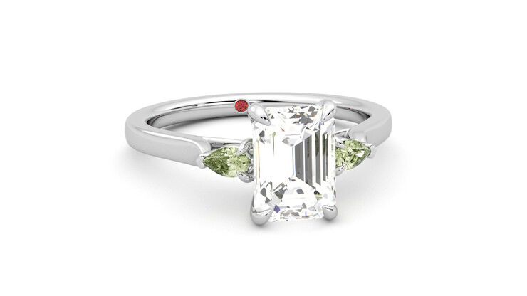 Taylor & Hart Faith Emerald Engagement Ring 360 degree image 3