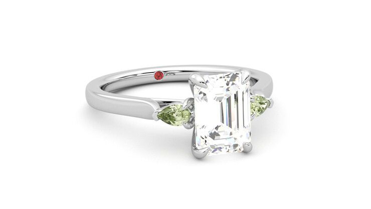 Taylor & Hart Faith Emerald Engagement Ring 360 degree image 4