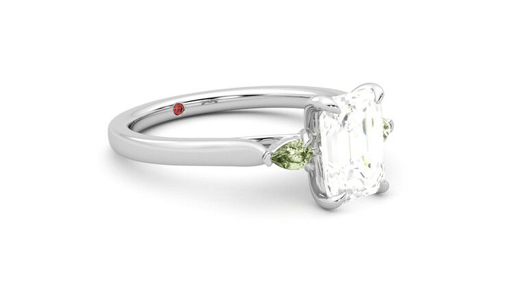 Taylor & Hart Faith Emerald Engagement Ring 360 degree image 6