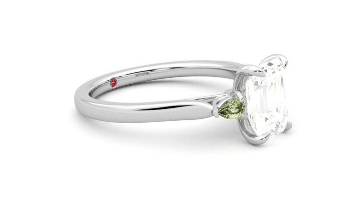 Taylor & Hart Faith Emerald Engagement Ring 360 degree image 7