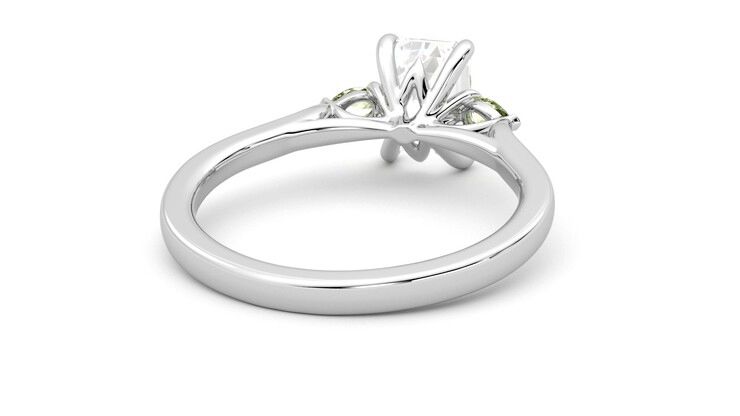 Taylor & Hart Faith Emerald Engagement Ring 360 degree image 14