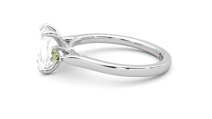 Taylor & Hart Faith Emerald Engagement Ring 360 degree image 21