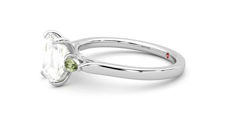 Taylor & Hart Faith Emerald Engagement Ring 360 degree image 22
