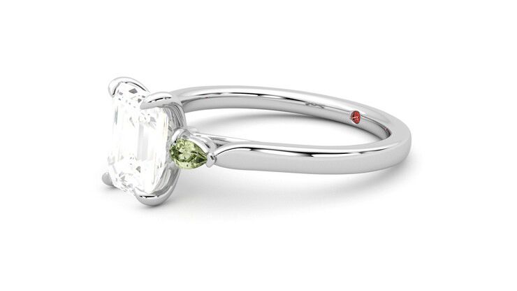 Taylor & Hart Faith Emerald Engagement Ring 360 degree image 23