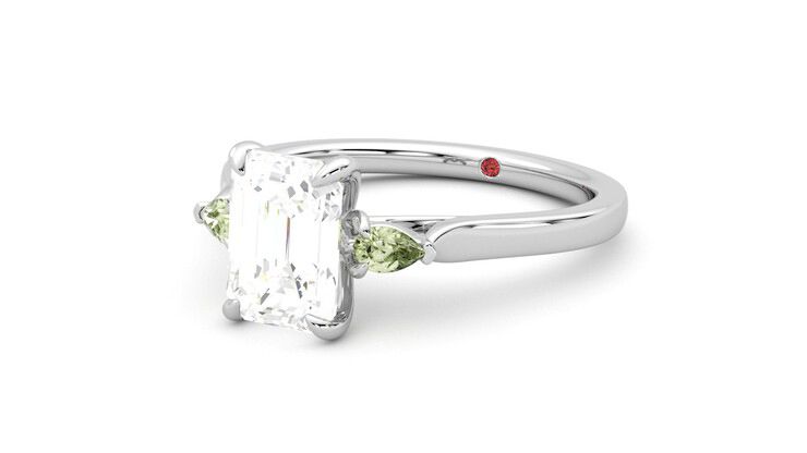 Taylor & Hart Faith Emerald Engagement Ring 360 degree image 25