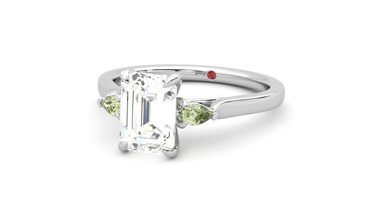 Taylor & Hart Faith Emerald Engagement Ring 360 degree image 26