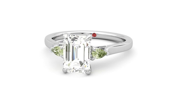 Taylor & Hart Faith Emerald Engagement Ring 360 degree image 27