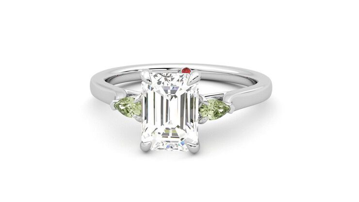 Taylor & Hart Faith Emerald Engagement Ring 360 degree image 28