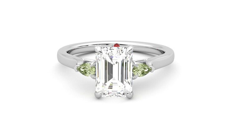 Taylor & Hart Faith Emerald Engagement Ring 360 degree image 29