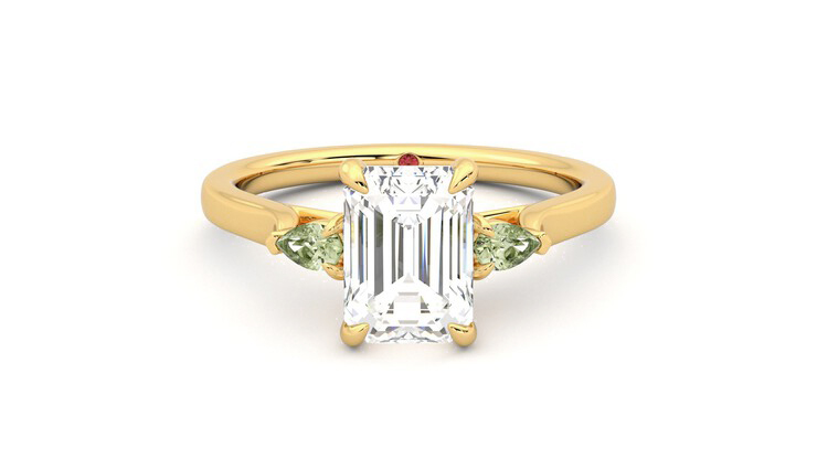 Taylor & Hart Faith Emerald Engagement Ring 360 detail 01